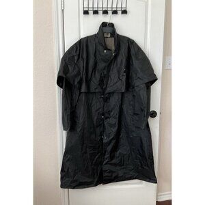 Vintage Rainfair Raincoat Rain Jacket Waterproof Coat USA 52 Badge Police Black